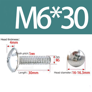 OEM Industrial Fasteners Stainless Steel Phillips Screws Mushroom Head Half Round Cross Head Machine Screws - Product Image 5