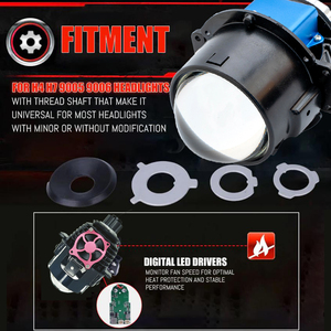 Lente Bi-LED para Faro <span class=keywords><strong>Delantero</strong></span> Automotriz de 2.5 Pulgadas, 110W de Brillo, Luz Alta y Baja, Lente de Proyector para Faro - Product Image 4
