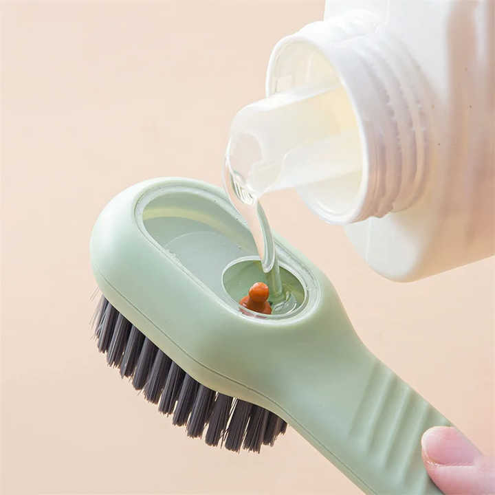 CleaningBrushSoft Bristled Liquid Shoe Brush Long Handle Brush Clothes BrushShoe Clothing Board Brush Household Cleaning Tool