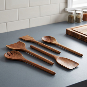 Cuchara de Cocina de Madera Segura para Alimentos, Acabado Lacado, Utensilios de Cocina de Madera Hechos a Mano a Precios Muy Competitivos - Product Image 3