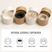 Emballage de luxe avec logo personnalisé, papier kraft beige recyclable, cylindre rigide en carton verni, boîte cadeau ronde en forme de tube pour chapeau