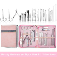 Ensemble de coupe-ongles en acier inoxydable bleu 18 pièces, outils de soins personnels pour femmes et hommes, kit de manucure, pédicure, soin des pieds