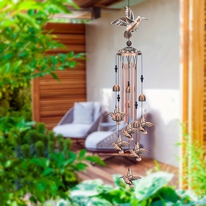 Colibrì fatto a mano grande carillon di vento commemorativo per interni esterni da giardino ornamenti per feste estive decorazione della parete anteriore cortile - Product Image 1