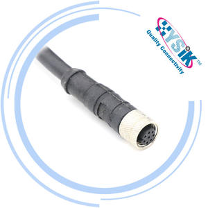 Sudut kanan M8 kabel siku 90 Deg 8 posisi kabel dicetak IP67 dilindungi unshiated Cordset perakitan - Product Image 5