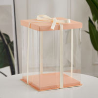 Vente en gros de grandes boîtes à gâteaux transparentes et recyclables en PVC et PET personnalisables avec taille disponible et options de logo pour l'emballage de gâteaux