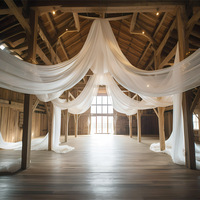 Voilages de plafond en mousseline pour décoration de mariage, kit de suspension de draperies blanches pour plafond, rideaux pour arche de mariage, tissu de drapage pour tentes