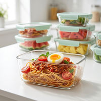 Grands bols en verre borosilicate pour la maison, résistants au micro-ondes et aux congélateurs, idéaux pour les repas.