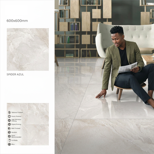 Satvario Brillo 600x600mm Nano Polished Porcelain <b>Tiles</b> Calacatta Marble Design Glossy Floor Finish - Product Image 3