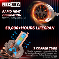 Bombilla de Faro LED REDSEA 33000lm 330W 400W con Chips CSP 5080, Luz LED Canbus para Coche, Luz Alta y Baja, H4 H7 H1 H3 H11 9005 9006