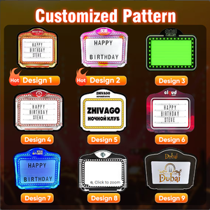 لافتة حروف LED مخصصة لتقديم الزجاجات، لوحة إعلانات لخدمة كبار الشخصيات في النوادي الليلية، لافتة رسائل لحفلات أعياد الميلاد والزفاف والمناسبات - Product Image 6