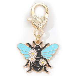 New <strong>Oil</strong> Drip Metal Mini Bee Butterfly <strong>Scorpion</strong> Cicada Insect Versatile Bag Clothing Decoration Metal Keychain - Product Image 6