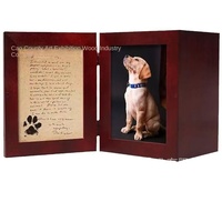 Urne de cercueil en bois massif pour animaux de compagnie avec cadre photo commémoratif Boîte de rangement de cercueil funéraire pour le souvenir des animaux