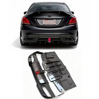 Aileron en fibre de carbone véritable de style noir pour Mercedes-Benz W205 Classe C C43 C63, kit carrosserie IMP amélioré