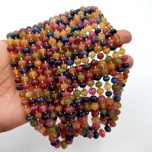 5-7mm tự nhiên đa quý đá quý khắc rondelle hạt <span class=keywords><strong>Ruby</strong></span> Sapphire dưa khắc đá quý hạt đối với trang sức làm với số lượng lớn - Product Image 5