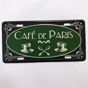 Plaque d'immatriculation de voiture en aluminium pour cadeaux souvenirs Plaque d'immatriculation en métal gaufré personnalisée France Paris Logo - Product Image 6