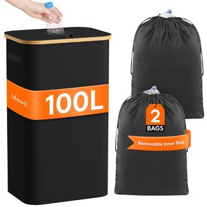 Contenedor de Recolección de Botellas de Gran Capacidad de 100L con Orificio, Bolsa para Botellas para Cocina o Almacén - Product Image 1