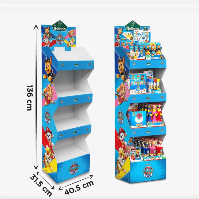 PVC Foam Pop Floor Standing Candy Display Stand Confectionery Display Stands Sweet Display Racks for Retail Shops