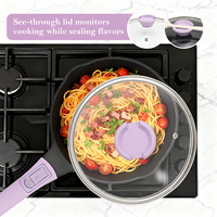 Casserole multifonction en aluminium moulé sous pression OEM, compatible four, antiadhésive, pour la cuisson domestique, avec poignée amovible, résistante au four