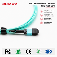 MPO/MTP kabel serat optik 8/12/24 Core OM3/OM4 kabel Patch untuk jaringan 5G komunikasi Internet peralatan Pusat 100g 40g FTTH