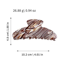 Pince à cheveux grande taille effet marbré dégradé or sable, pince requin élégante pour chignon, accessoires de mode quotidiens