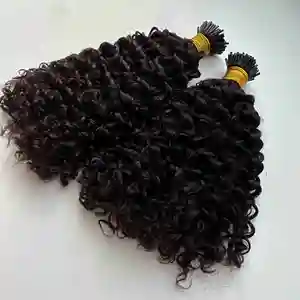 2023 QICAI FACTORY Jerry Curl Loose Wave I-tip Hair Brazilian Human Hair I tip