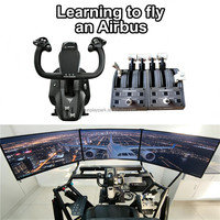 Plateforme de mouvement métallique intérieure Airbus VR, simulateur de vol à mouvement complet à 360 degrés, cabine de contrôleur d'avion