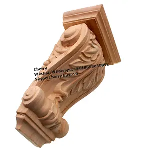 Decorative Rubber Carved Wood Furniture Frame Corbels Capitals