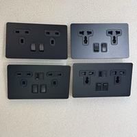 Prise double pôle 146 13A, interrupteur à bascule rétro, 250V, 1/2/3/4 GANG, 2 voies, panneau mural en acier inoxydable blanc, chargeur USB-C universel, Royaume-Uni