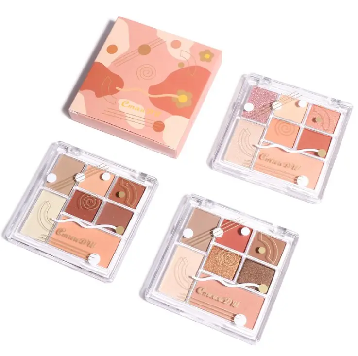 Wholesale Beauty Nude Matte Glazed Eye Shadow 7 Color Makeup Highlighter Contouring Eyeshadow in one Palette