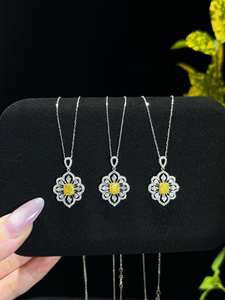 Xinfly Wholesale Price 18k White Gold Natural Yellow and White Diamond Necklace - Product Image 3