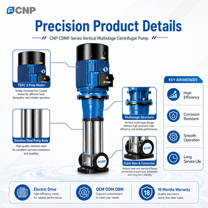 Pompe centrifuge multicellulaire verticale à moteur IP55 Tefc série CNP <span class=keywords><strong>CDMF</strong></span> à 2 pôles pour systèmes d'approvisionnement en eau de lutte contre l'incendie - Product Image 3