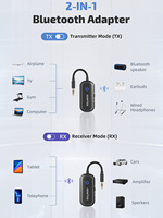 Adaptateur USB BT6.0, Récepteur de musique BT Plug & Play, Prise jack 3,5 mm AUX pour voiture/avion, Microphone intégré pour appels mains libres
