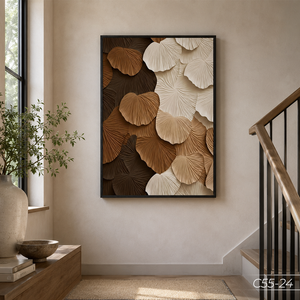 HALO Luxury Abstract <b>Mirror</b> Painting Wall Art 3D Ginkgo Leaf Textured Decor Vietnam Manufacturer OEM ODM - Product Image 5