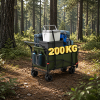 Outdoor-Camping-Strandwagen: Multifunktionaler, faltbarer Metallwagen mit zwei Rädern, schnell verwandelbar in Liegestuhl, tragbar