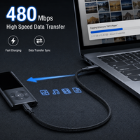 Cable Mini USB a USB C de 3 pies, Cable de Carga y Sincronización de Datos para Cámaras Digitales, Reproductores MP3, Receptores GPS, Discos Duros Externos