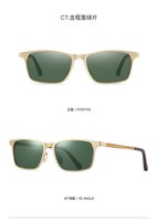 Lunettes de soleil polarisées, lunettes de soleil carrées en aluminium, magnésium et acier inoxydable, UV400, pour la conduite, pour hommes, verres TAC, lunettes de soleil pour la pêche en plein air