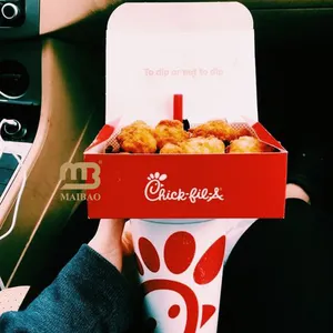 Caja de pollo para freír resistente a la grasa, soporte para hamburguesas y patatas fritas, alita de pollo, caja de embalaje de seguridad alimentaria prefabricada, cesta