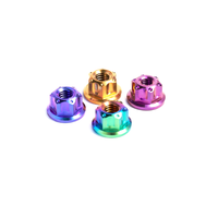 Mur Flens Titanium Warna Titanium GR2 GR5 Ukuran M4 M5 M6 M8 M10 M12 untuk As Roda yang Dapat Disesuaikan