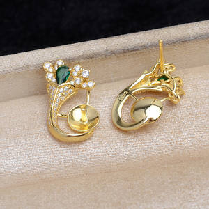 Base para Pendientes de Plata 925, Semi-Acabada, para DIY, con Ojo Grande, para Joyería de Perlas, JG5910, Tamaño 3mm - Product Image 4