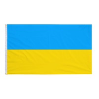 Drapeau de l'Ukraine de haute qualité aux couleurs vives, 3x5 pieds, avec bande de fixation en toile à double couture résistante à la décoloration et matériau durable