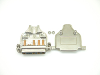 Capot métallique D-SUB de connexion 9W4, 2 pièces, capuchon en métal pour connecteur DB-SUB 25 broches avec surface lisse