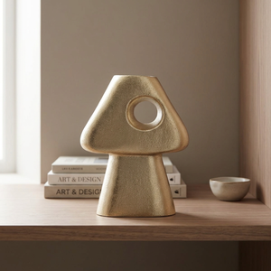 Modern Silhouette Minimalist Tabletop <b>Vase</b> Handmade <b>Gold</b> Finish Geometric Design - Product Image 5
