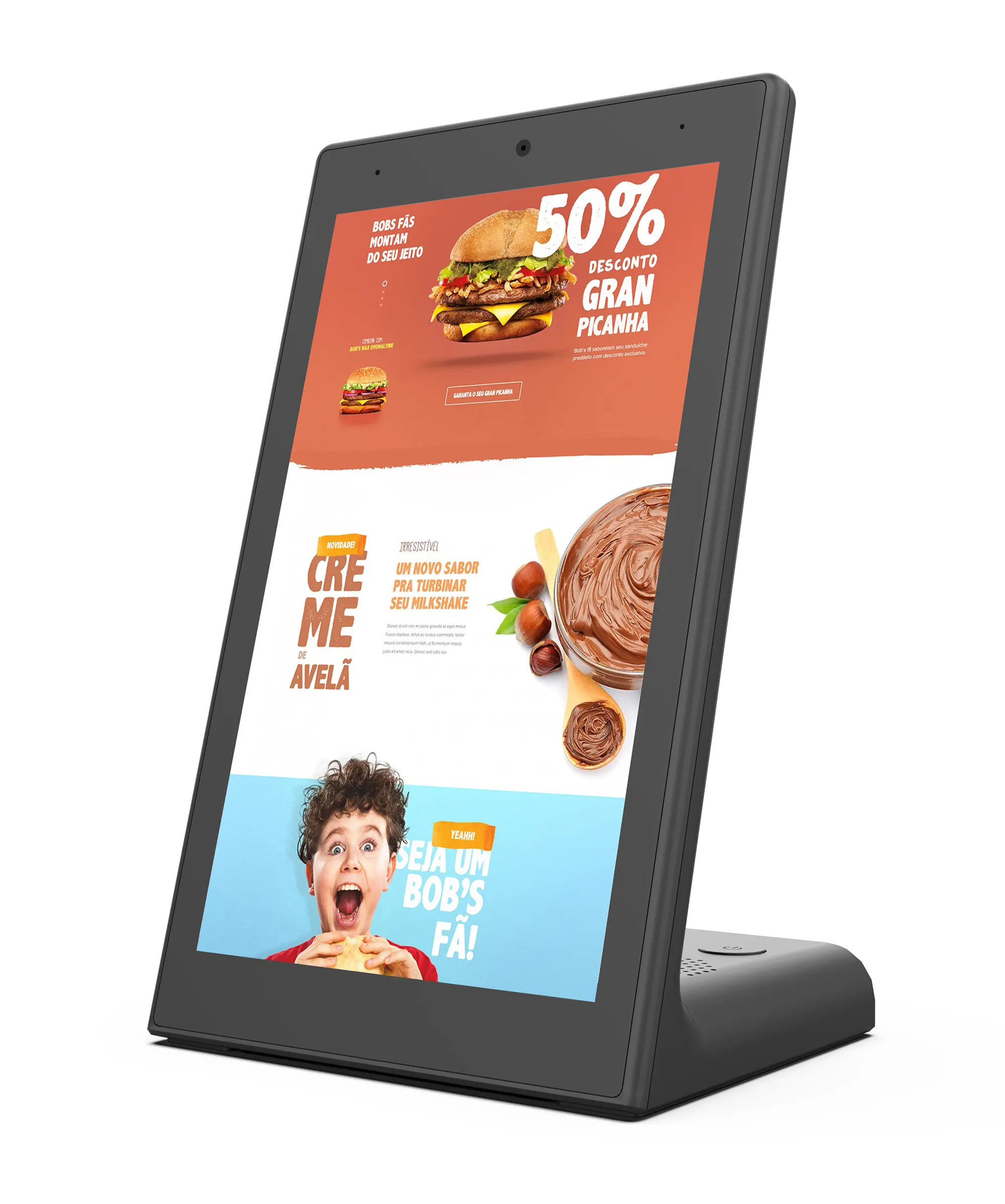 Innovative L-Form Bar Restaurant Tischplatte Ständer Bestellung Anruf Android Tablet LCD Digital Menü halter Werbung Display