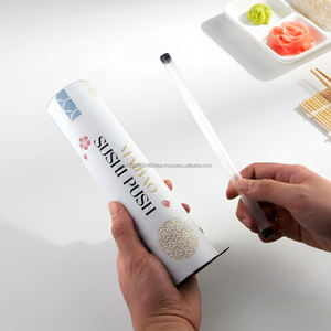 Eco Takeout Sushi <b>Aluminum</b> <b>Foil</b> Paper Tube Box Cylindrical Push Up Packaging Solution with Sauce Tube Inside - Product Image 1