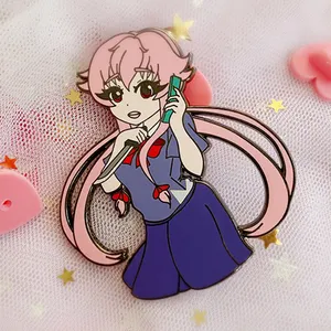 Pin Lapel Tidak Minimum Pembuatan Lencana Logam Glitter Berlapis Emas Mawar Anime Kartun Lembut Pin Enamel Keras Pin Enamel Kustom