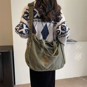 <b>Girls</b> Canvas Tote <b>Bag</b> 2026 New Trendy Single Shoulder Crossbody <b>Bag</b> Large Capacity Versatile Student <b>School</b> Daily <b>Bag</b> - Product Image 1
