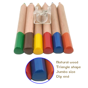 Crayons <span class=keywords><strong>aquarelle</strong></span> 3-en-1 de grande taille de haute qualité Crayons de cire boisés Crayons en bois Jumbo Ensemble de crayons épais pour enfants Plomb coloré - Product Image 3