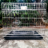Premium Massiver Edelstahl Faltbarer Langlebiger Kleiner/Großer Hundekäfig & Katzenkäfig Haustier-Transportbox