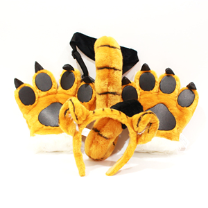 Phổ Biến Đồ Chơi Sang Trọng Trắng Đuôi Hổ, Móng Vuốt, Kẹp Tóc <span class=keywords><strong>Plush</strong></span> Thú Nhồi Bông - Product Image 6