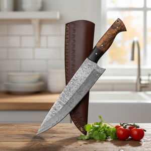 Couteau de cuisine professionnel pour la maison et les restaurants, couteau de chef en acier Damas de haute qualité, outil de découpe de cuisine personnalisé en bois - Product Image 1
